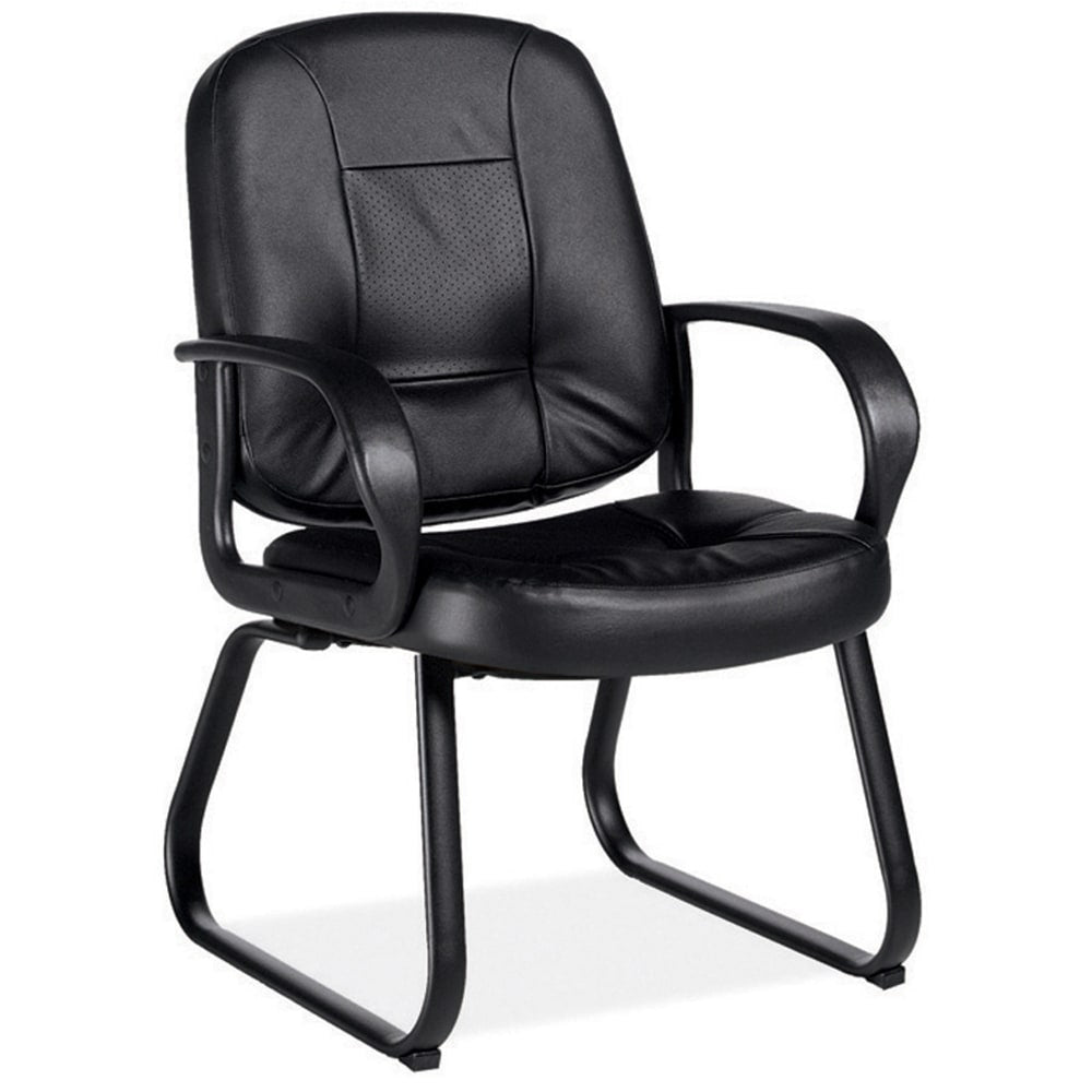 Global Arno Bonded Leather Guest Chair, Black