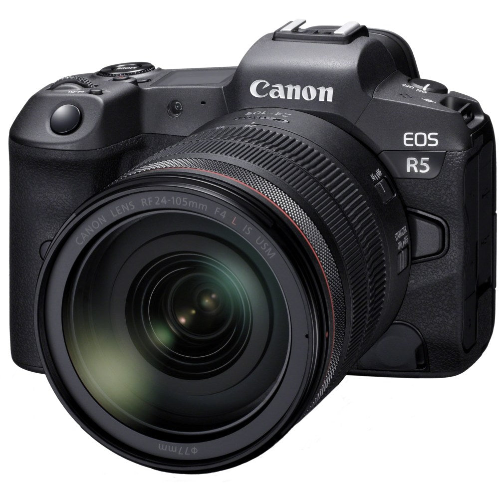 Canon EOS R5 45 Megapixel Mirrorless Camera with Lens - 0.94in - 4.13in - Autofocus - 3in Touchscreen LCD - 4.3x Optical Zoom - Sensor-shift (IS) - 8192 x 5464 Image - 8192 x 4320 Video - HD Movie Mode - Wireless LAN