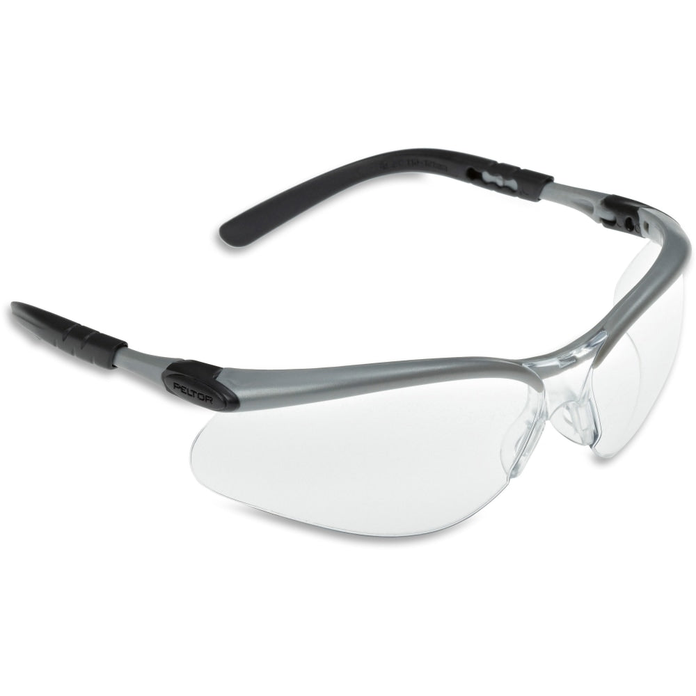 3M BX Protective Eyewear, Black/Silver Frame, Clear Lens