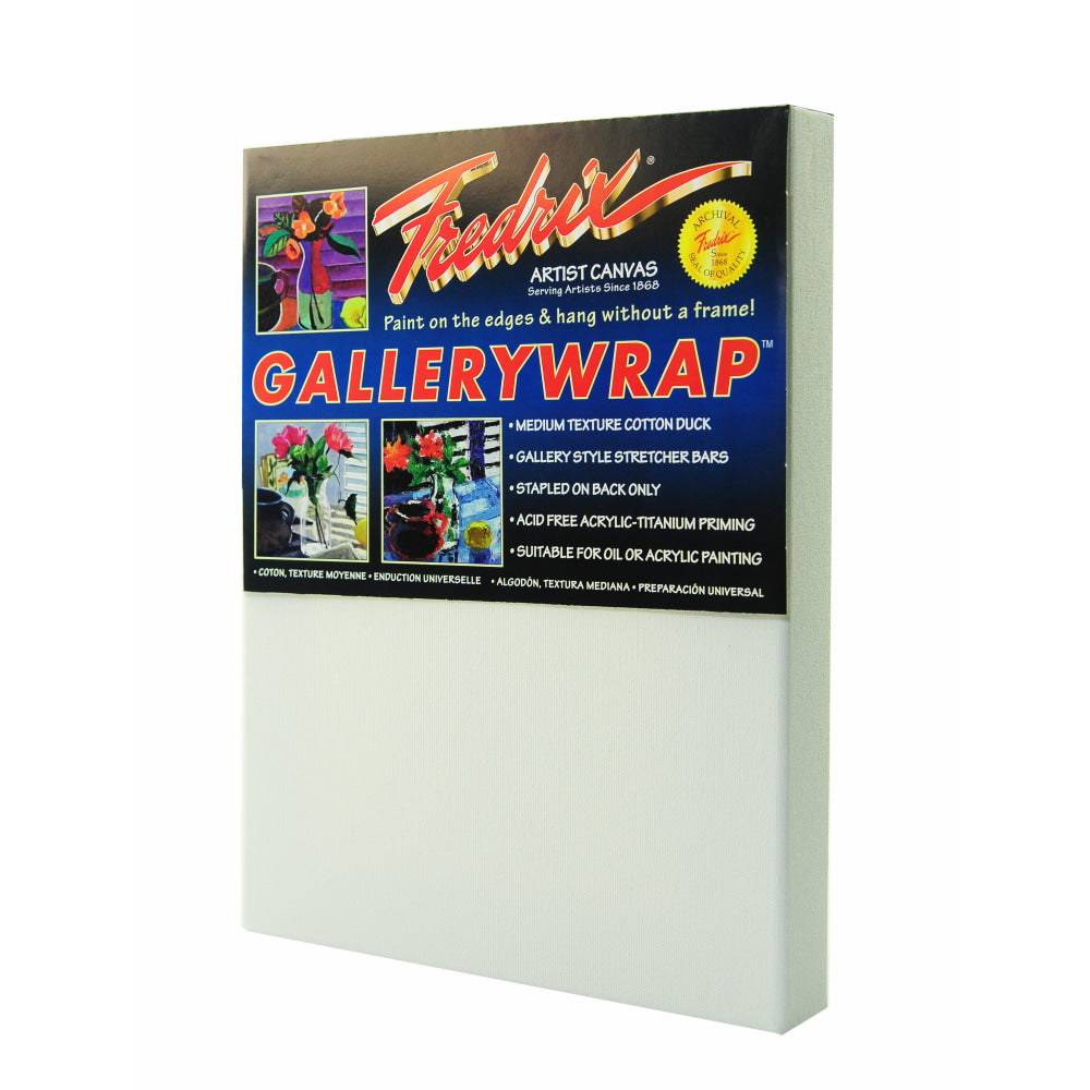 Fredrix Gallerywrap Stretched Canvases, 8in x 10in x 1in, Pack Of 2