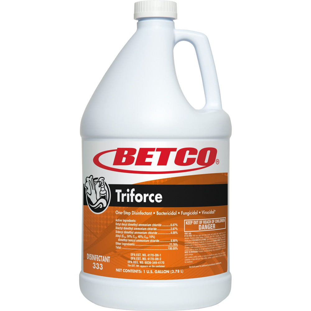 Betco Triforce Disinfectants, Fresh Scent, 142.24 Oz, Orange, Pack Of 4 Disinfectants