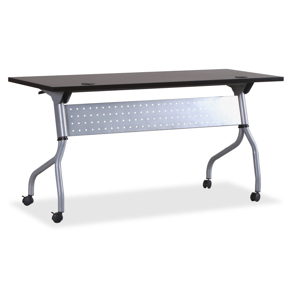 Lorell Flip Top Training Table, 60inW, Espresso/Silver