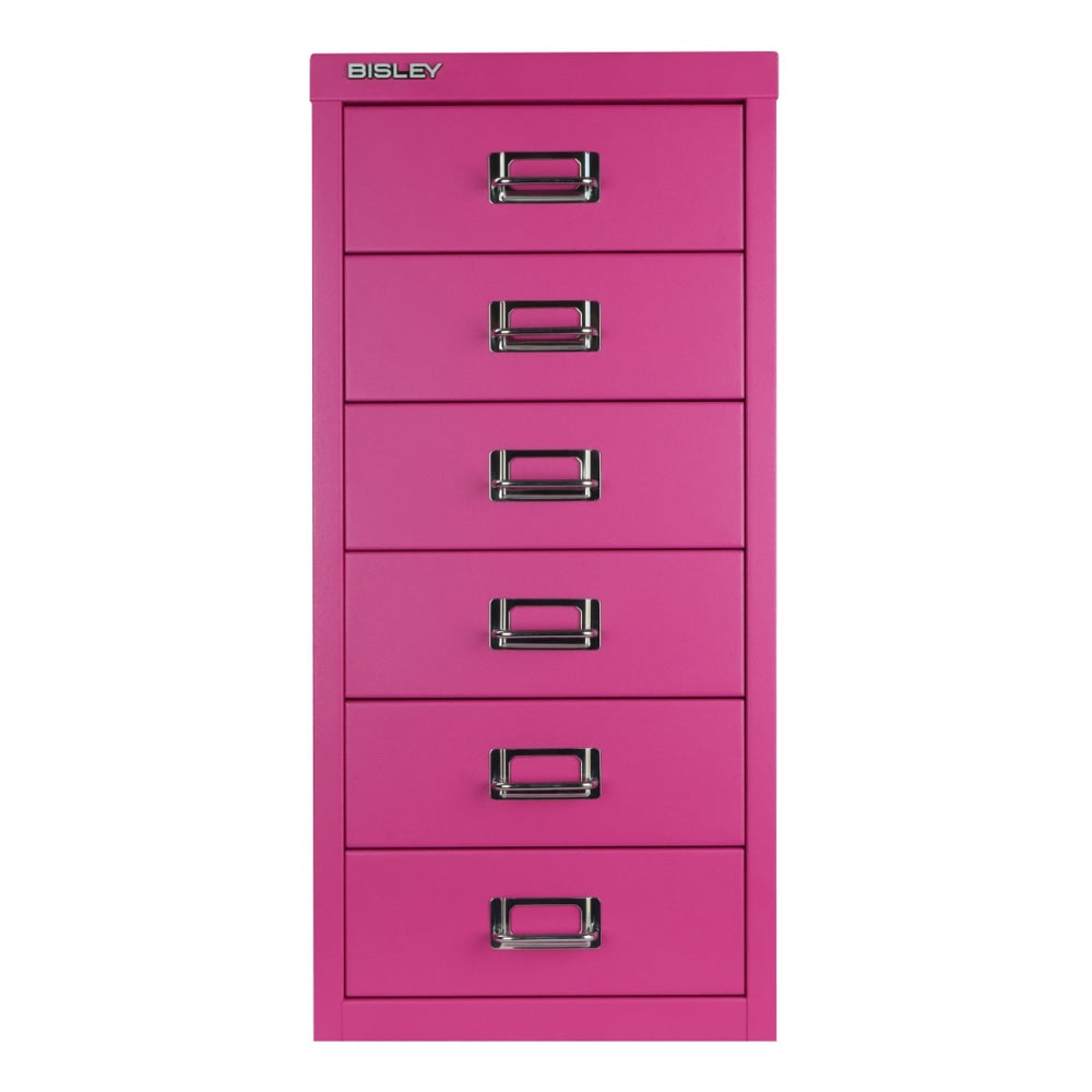 Bisley 15inD Vertical 6-Drawer File Cabinet, Fuchsia