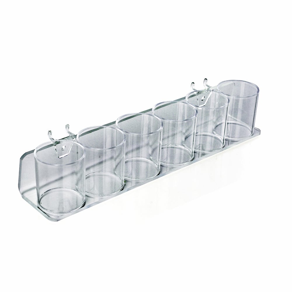 Azar Displays Cup Displays, 6-Cup, 2 5/8inH x 13 3/4inW x 2 3/4inD, Clear, Pack Of 2