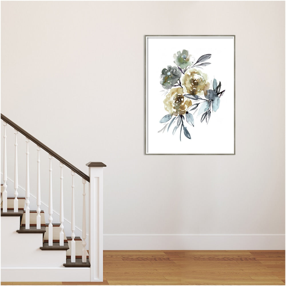 Amanti Art Yellow Roses by Sara Berrenson Wood Framed Wall Art Print, 31inW x 41inH, White