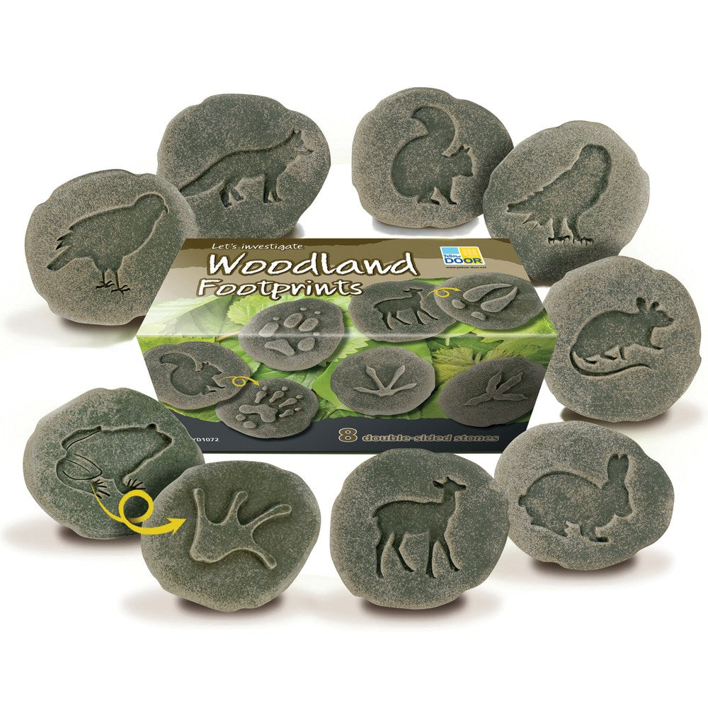 Yellow Door Lets Investigate Woodland Footprints, Pack Of 8 Stones