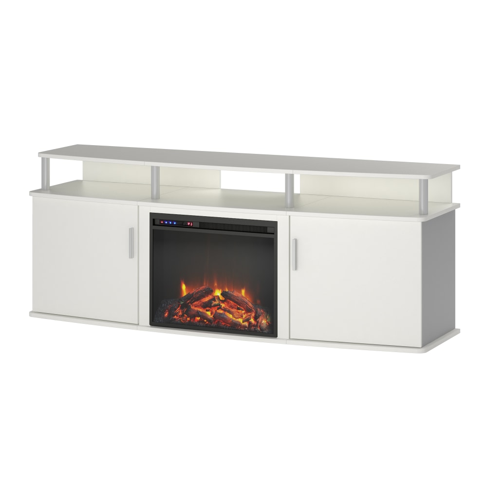 Ameriwood Home Carson Electric Fireplace TV Console For 70in TVs, White