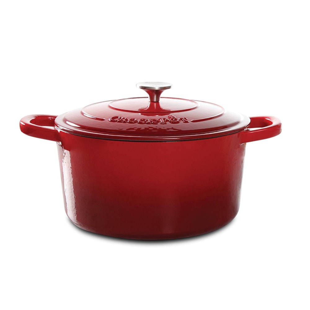 Crock-Pot Artisan 7-Quart Cast Iron Dutch Oven, Scarlet Red