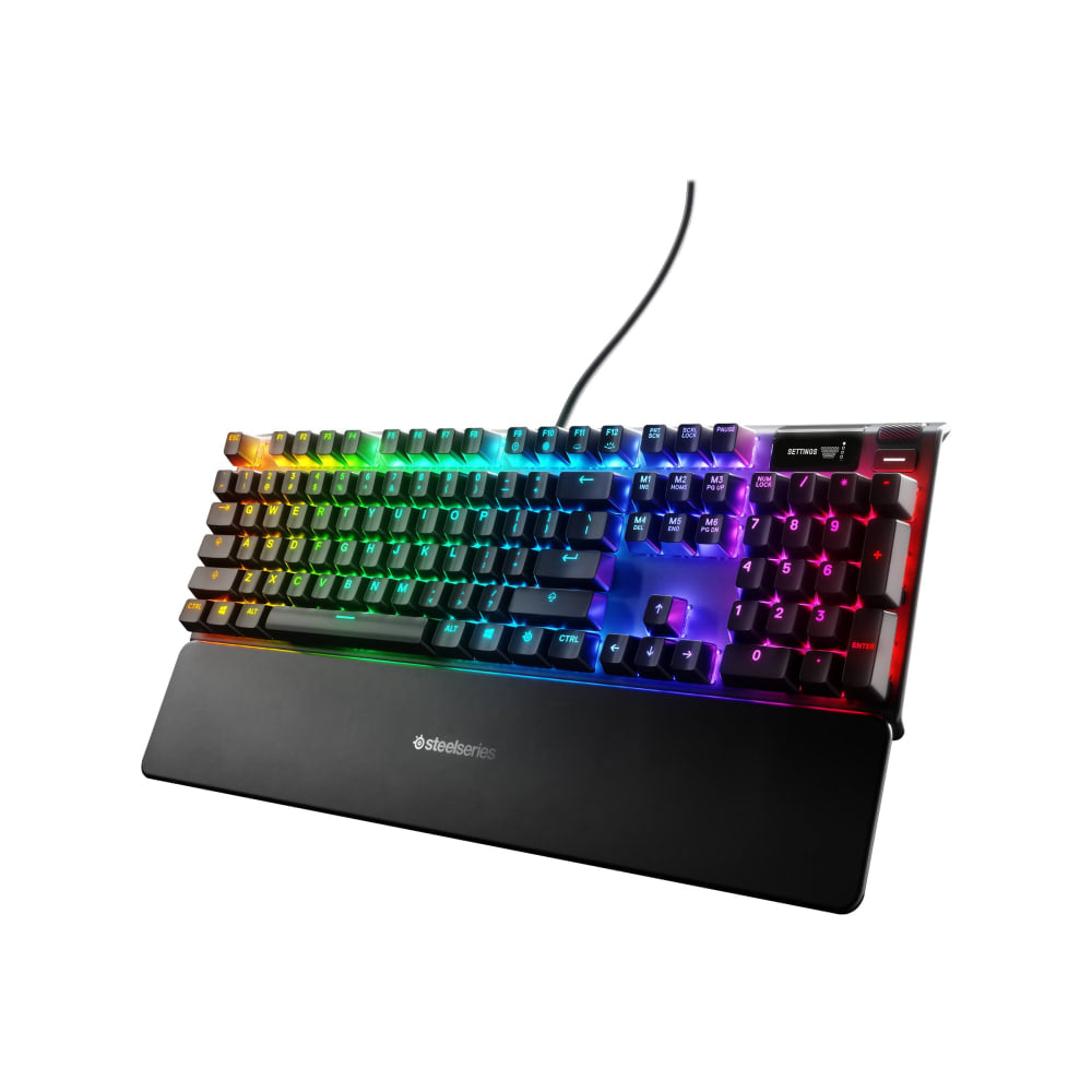 SteelSeries Apex 7 - Keyboard - with display - backlit - USB - US - key switch: SteelSeries QX2 brown