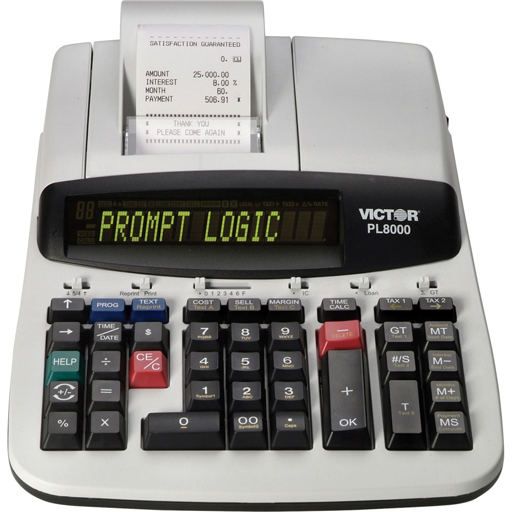 Victor PL8000 Heavy-Duty Commercial Thermal Printing Calculator With Prompt Logic