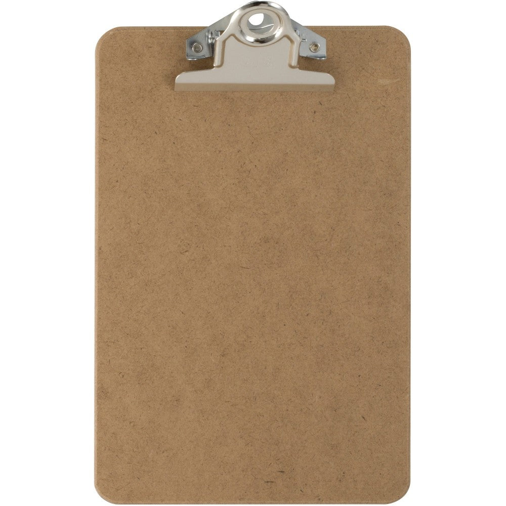 OIC 100% Recycled Hardboard Clipboard, Memo Size, 6in x 9in, Brown