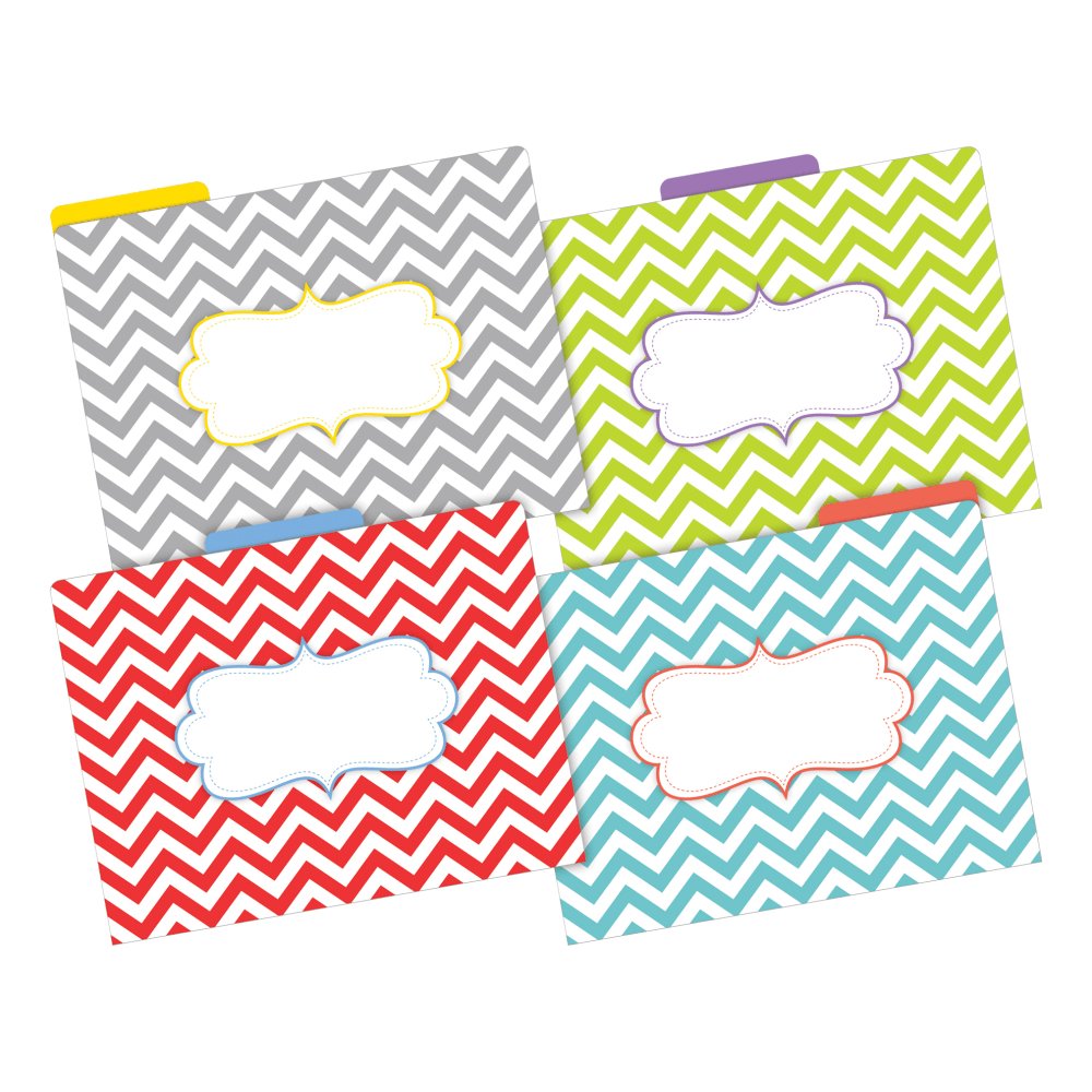 Barker Creek Tab File Folders, Letter Size, Beautiful Chevron, Pack Of 36 Folders