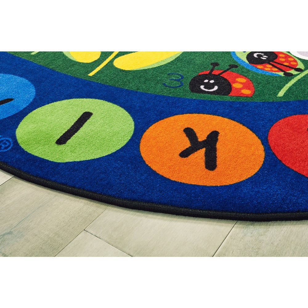 Carpets for Kids Premium Collection Ladybug Circletime Classroom Rug, 8ft3in x 11ft8in, Blue