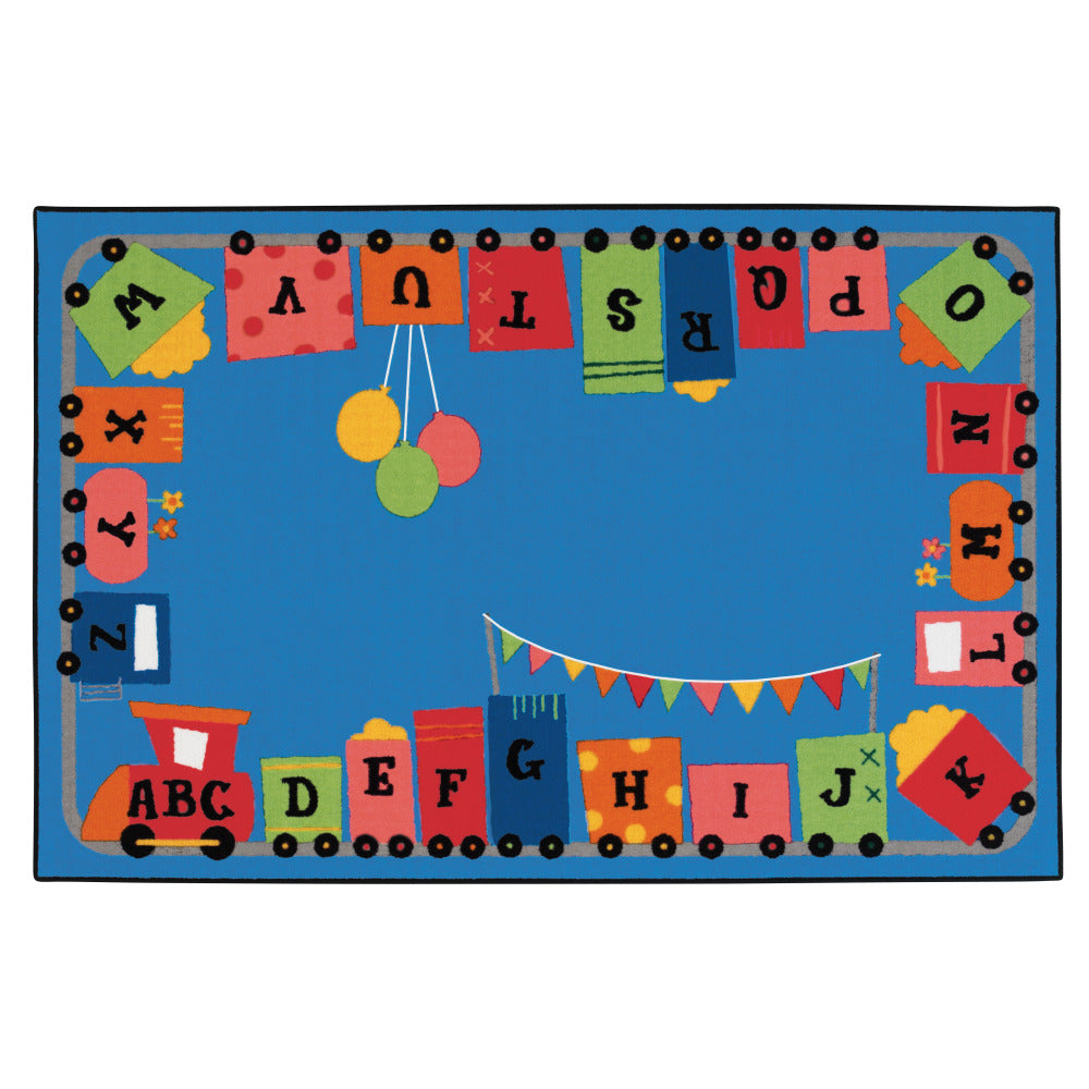 Carpets for Kids KID$Value Rugs Alphabet Fun Train Rug, 3ft x 4 1/2ft , Blue