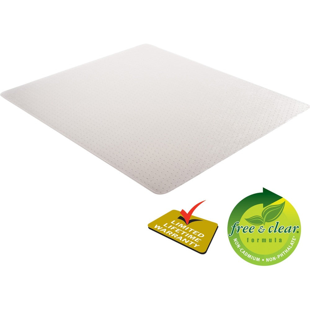 Deflecto DuraMat Chair Mat For Low-Pile Carpet, Rectangle, 46inW x 60inD, Clear