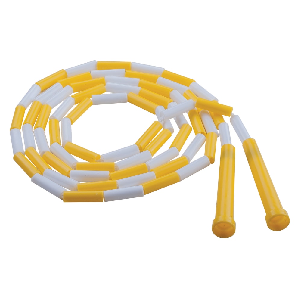 Champion Sports Plastic Segmented Jump Ropes, 8ft, Yellow/White, Pack Of 6 Jump Ropes