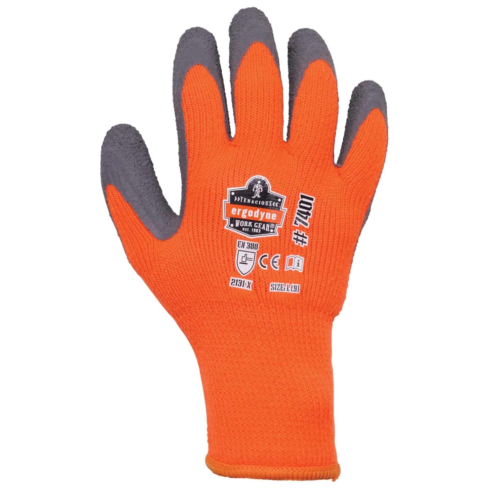 Ergodyne ProFlex 7401 Lightweight Winter Work Gloves, Large, Orange