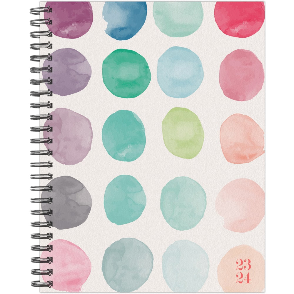 2023-2024 Willow Creek Press Softcover Weekly/Monthly Academic Planner, 11-1/2in x 8in, Organic Watercolor Dot, July 2023 To June 2024