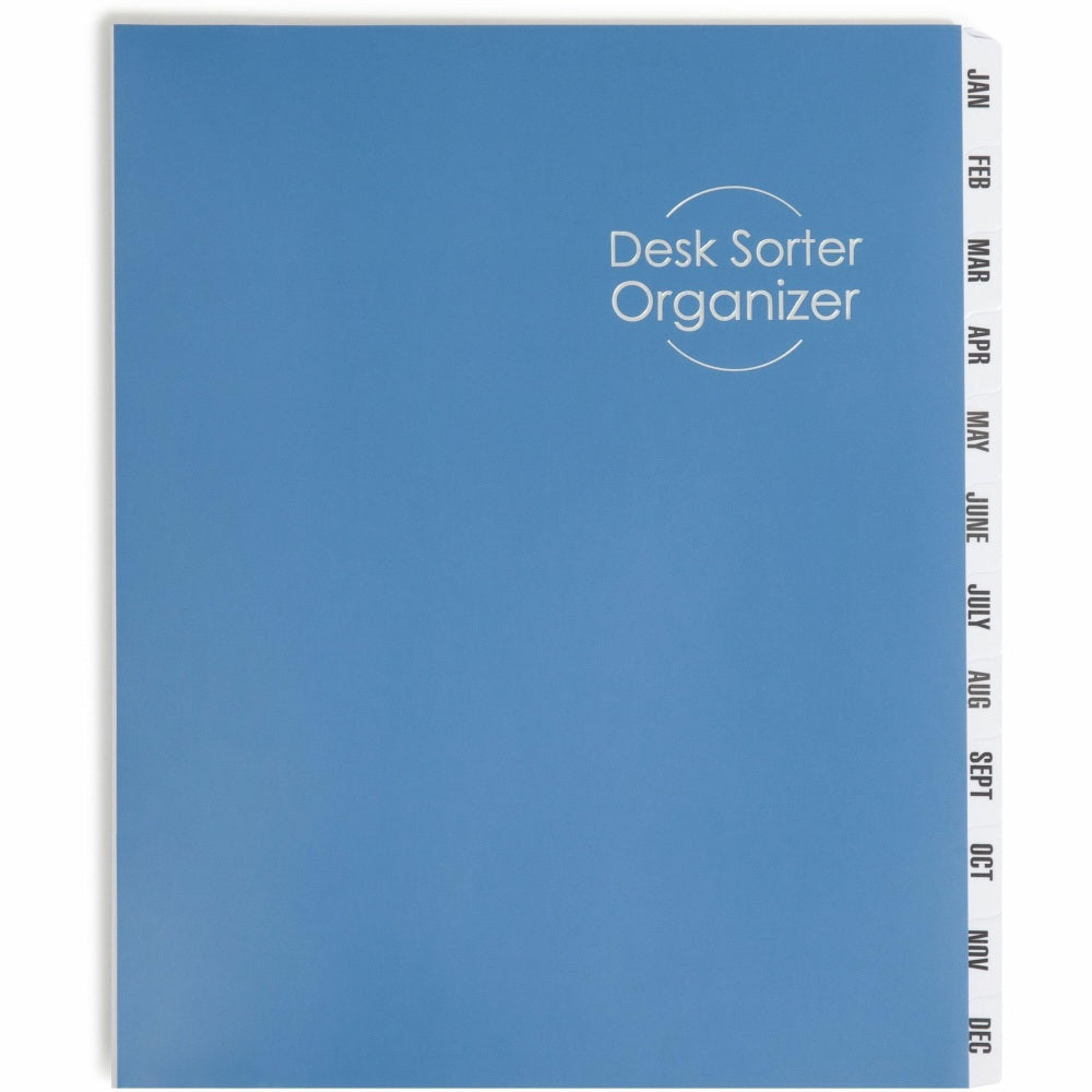 Smead Letter Recycled Organizer Folder - 8 1/2in x 11in - 12 Divider(s) - Blue - 35% Recycled - 1 Each