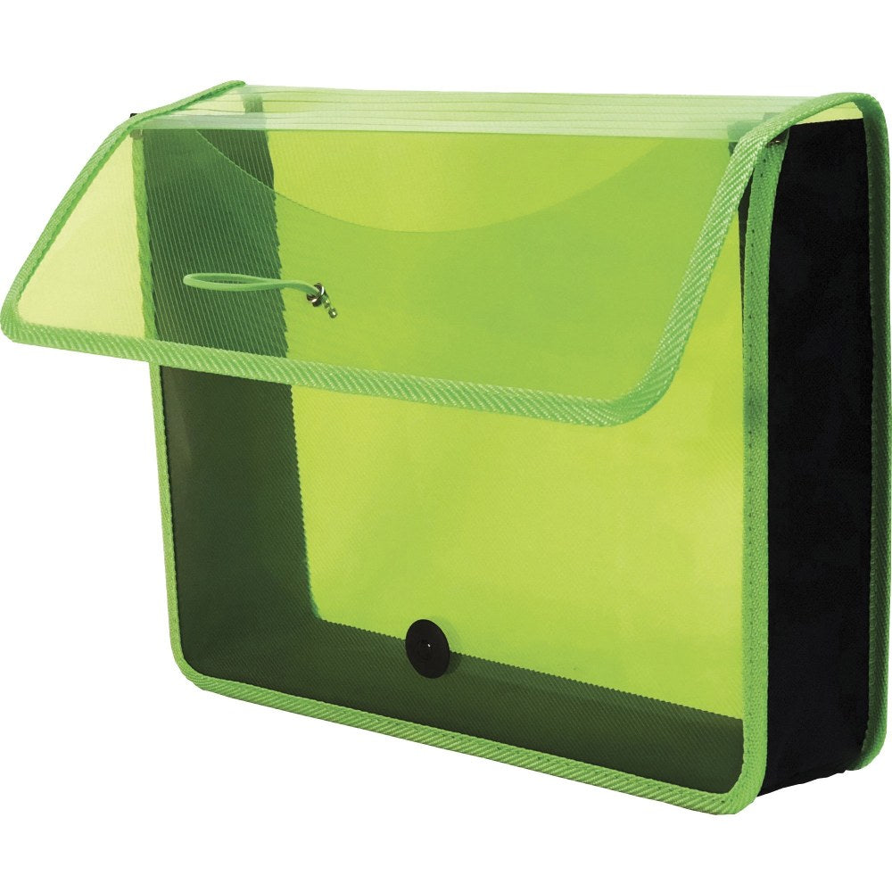 Lion EXPAND-N-FILE Letter File Wallet - 8 1/2in x 11in - 3in Expansion - Transparent Green - 1 Each