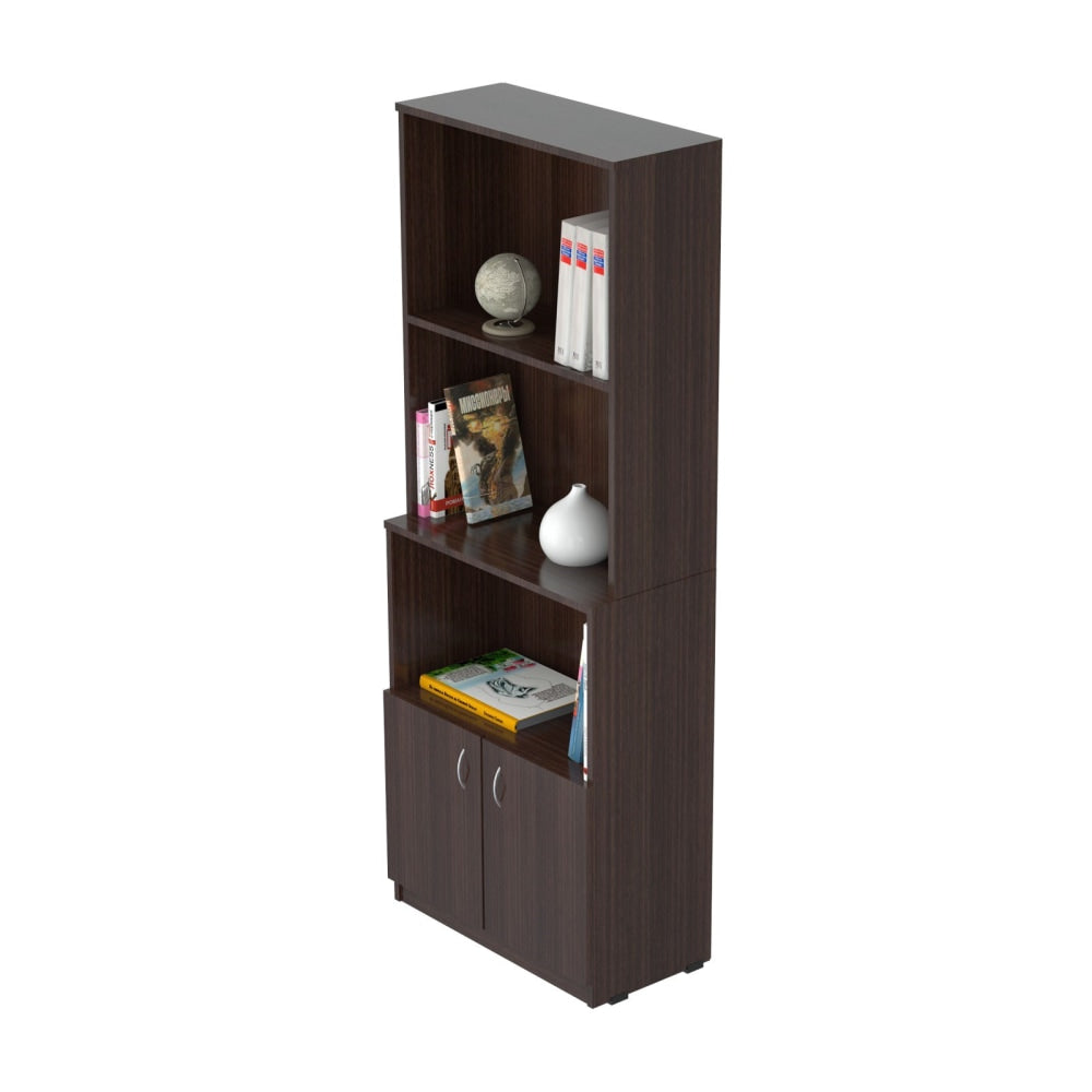 Inval 63inH Bookcase With Storage Area, Espresso-Wengue