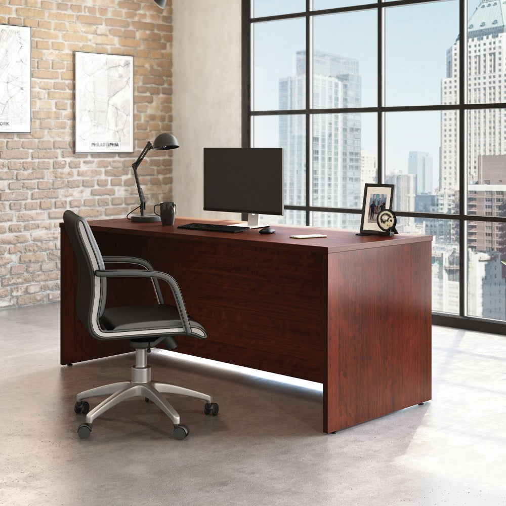 Sauder Affirm 72inW Commercial Computer Desk, Classic Cherry