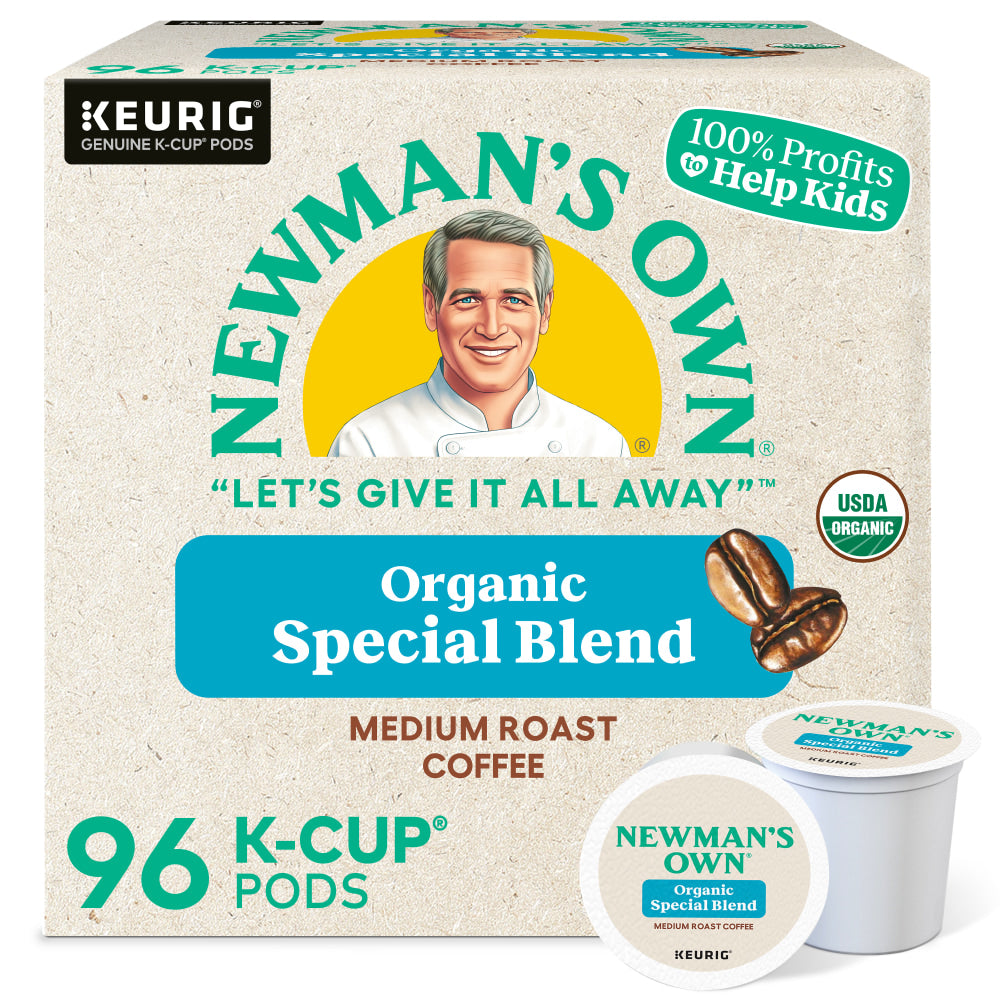 Newmans Own Organics Single-Serve Coffee K-Cup,  Special Blend, Carton Of 96, 4 x 24 Per Box