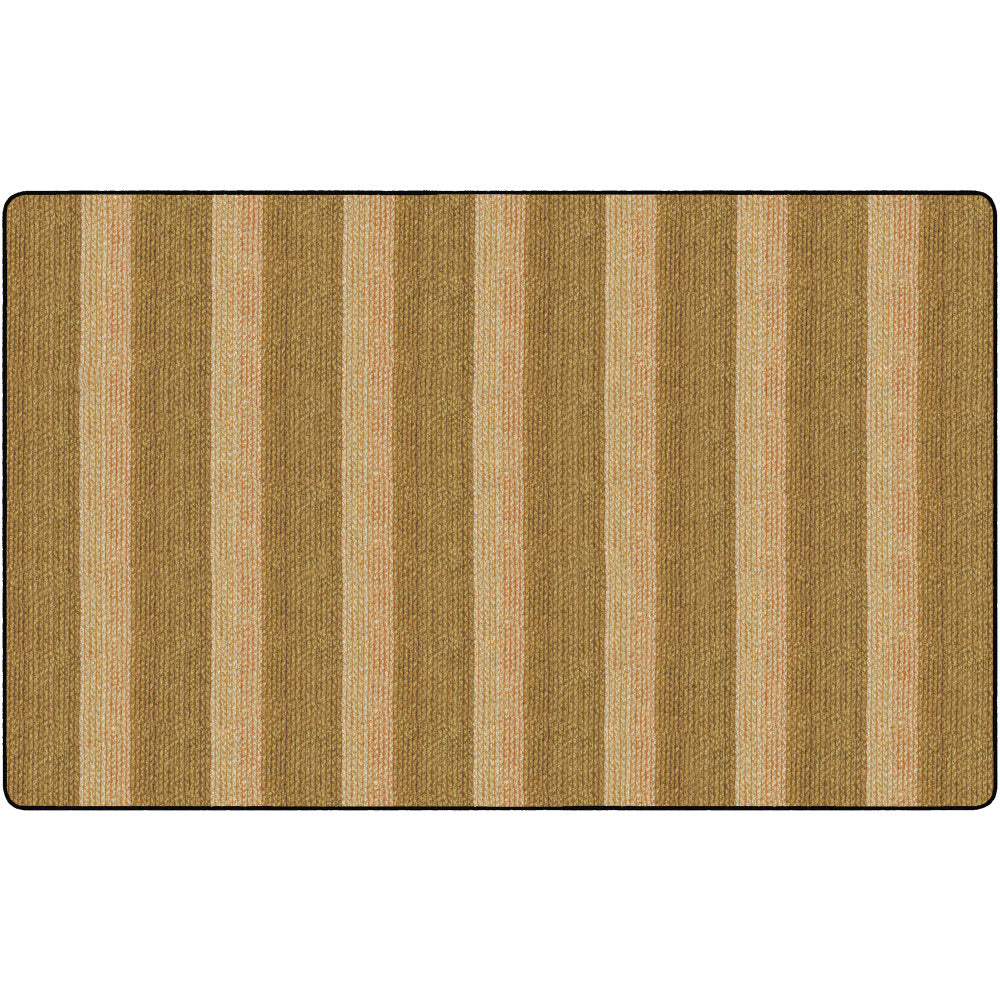 Flagship Carpets Basketweave Stripes Classroom Rug, 7 1/2ft x 12ft, Brown