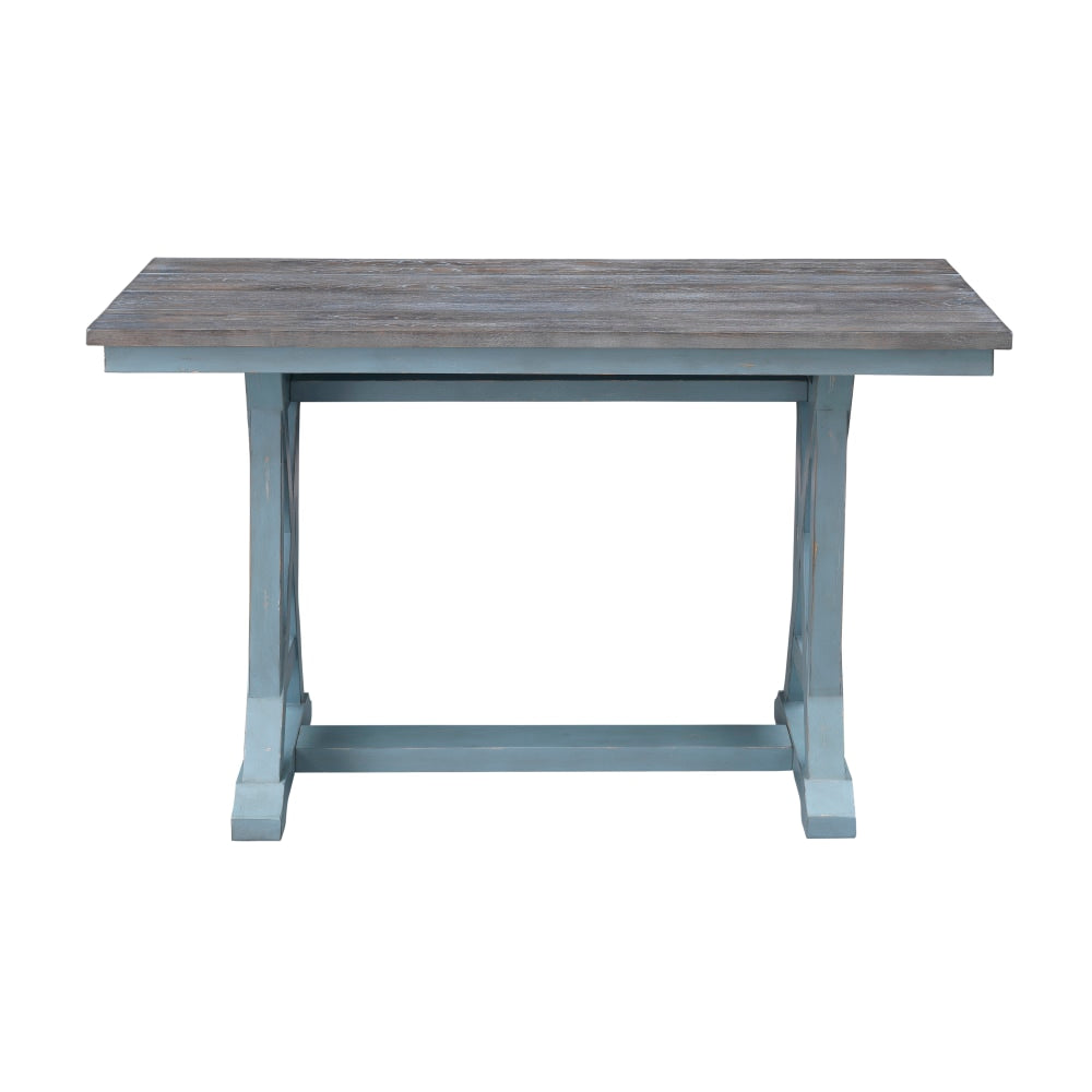 Coast to Coast Wharf Counter-Height Dining Table, 36inH x 60inW x 30inD, Bar Harbor Blue