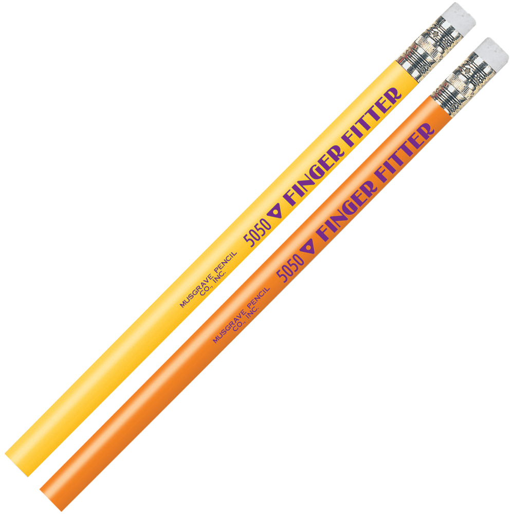 Musgrave Pencil Co. Inc. Finger Fitter Pencils With Erasers, Medium Point, No. 2, Assorted Colors, 12 Pencils Per Pack, Set Of 3 Packs