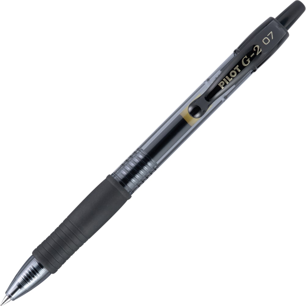 Pilot G2 Retractable Gel Pens, Fine Point, 0.7 mm, Black Barrel, Black Ink, Pack Of 36 Pens