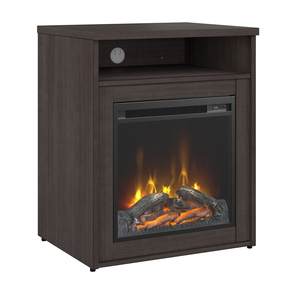 Bush Business Furniture Studio C 24inW Electric Fireplace With Shelf, Storm Gray, Standard Delivery