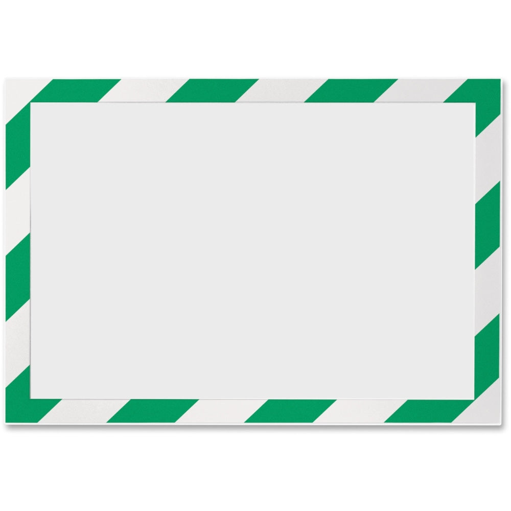 DURABLE DURAFRAME SECURITY Self-Adhesive Magnetic Letter Sign Holder - Holds Letter-Size 8-1/2in x 11in , Green/White, 2 Pack