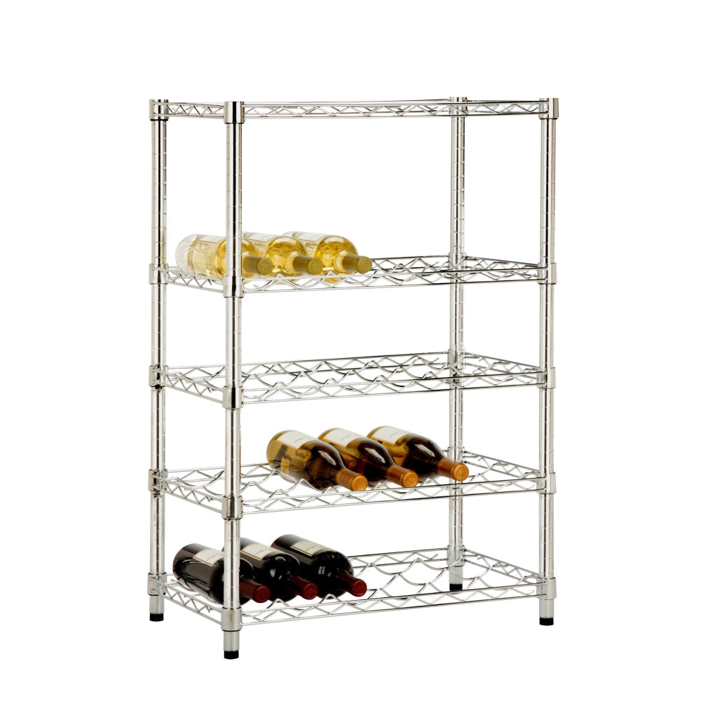 Honey-Can-Do Steel Adjustable Wine Rack, 4-Tiers, Chrome