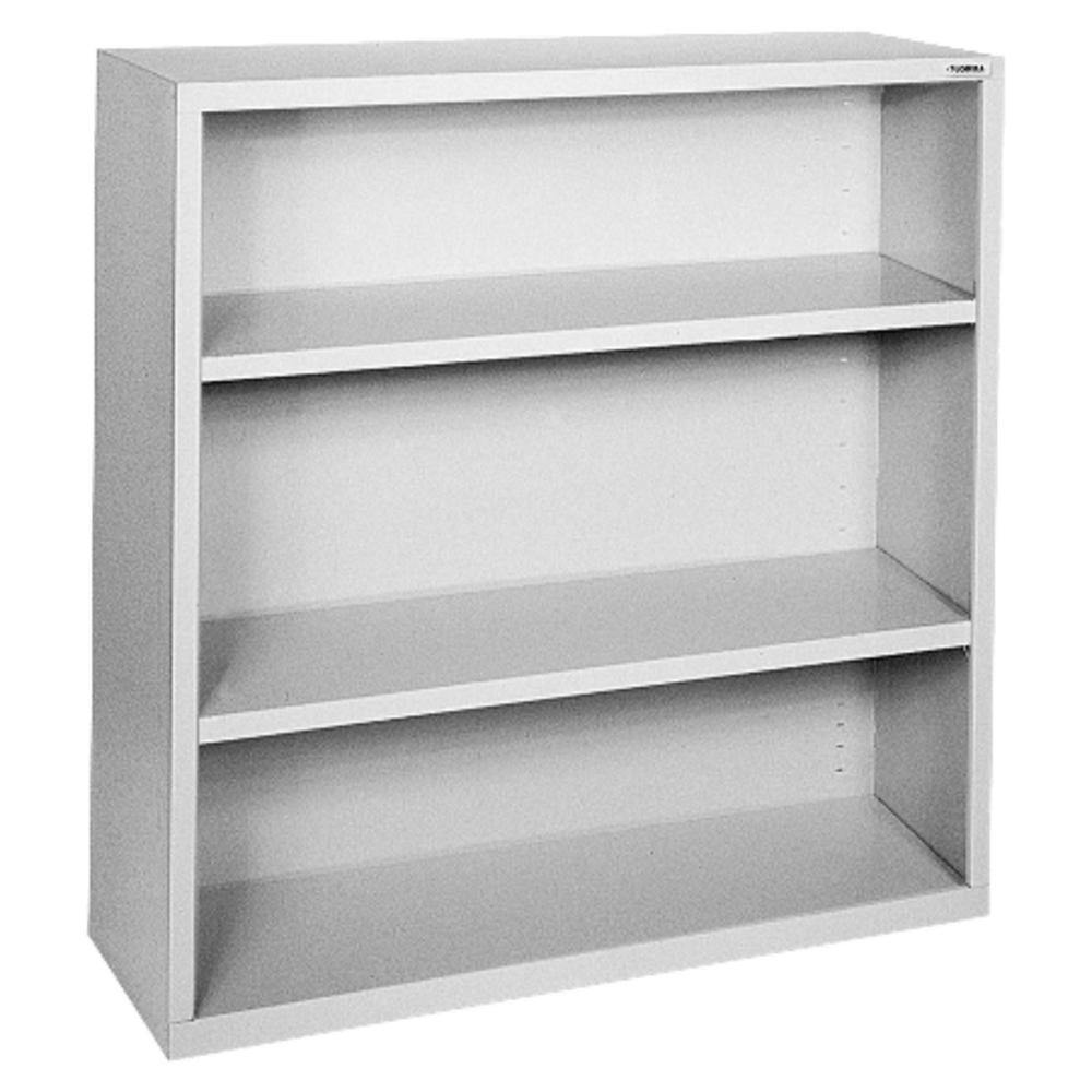 Lorell Fortress Series Steel Modular Shelving Bookcase, 3-Shelf, 42-1/2inH x 34-1/2inW x 13inD, Light Gray