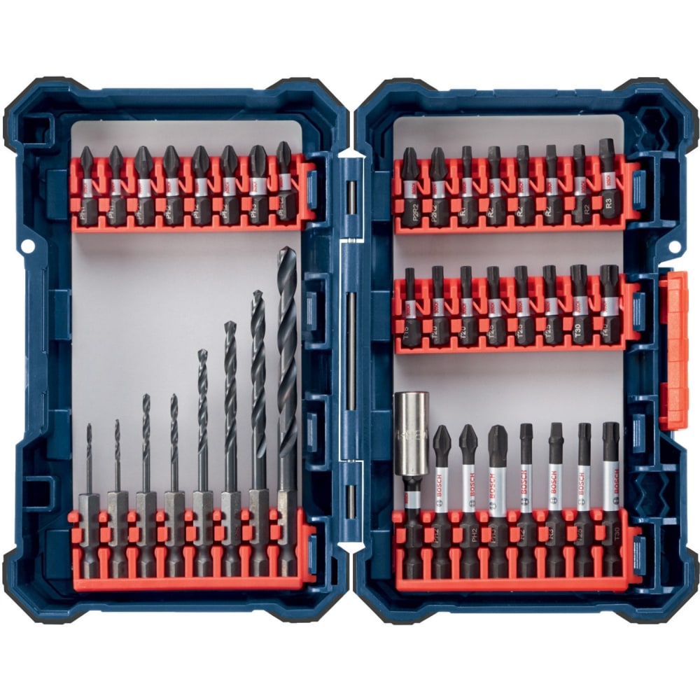 Bosch 40 pc. Impact Tough Drill Drive Custom Case System Set - Driver Bit: