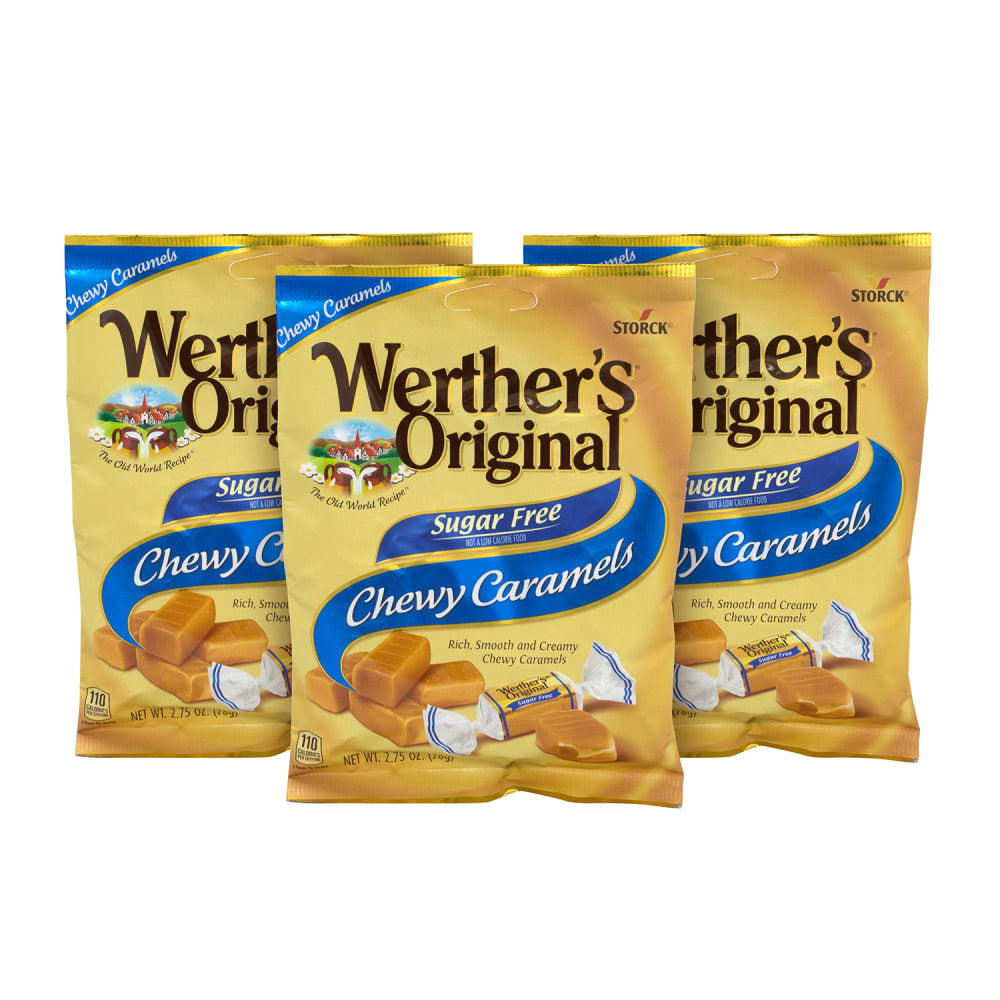 Werthers Original Chewy Sugar-Free Caramels, 2.75 Oz, Pack Of 3 Bags