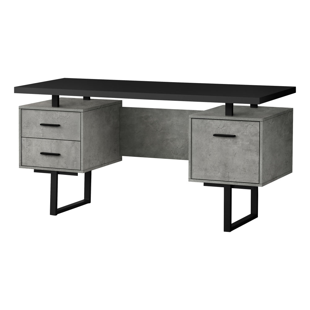 Monarch Specialties Violet 60inW Computer Desk, Black/Gray