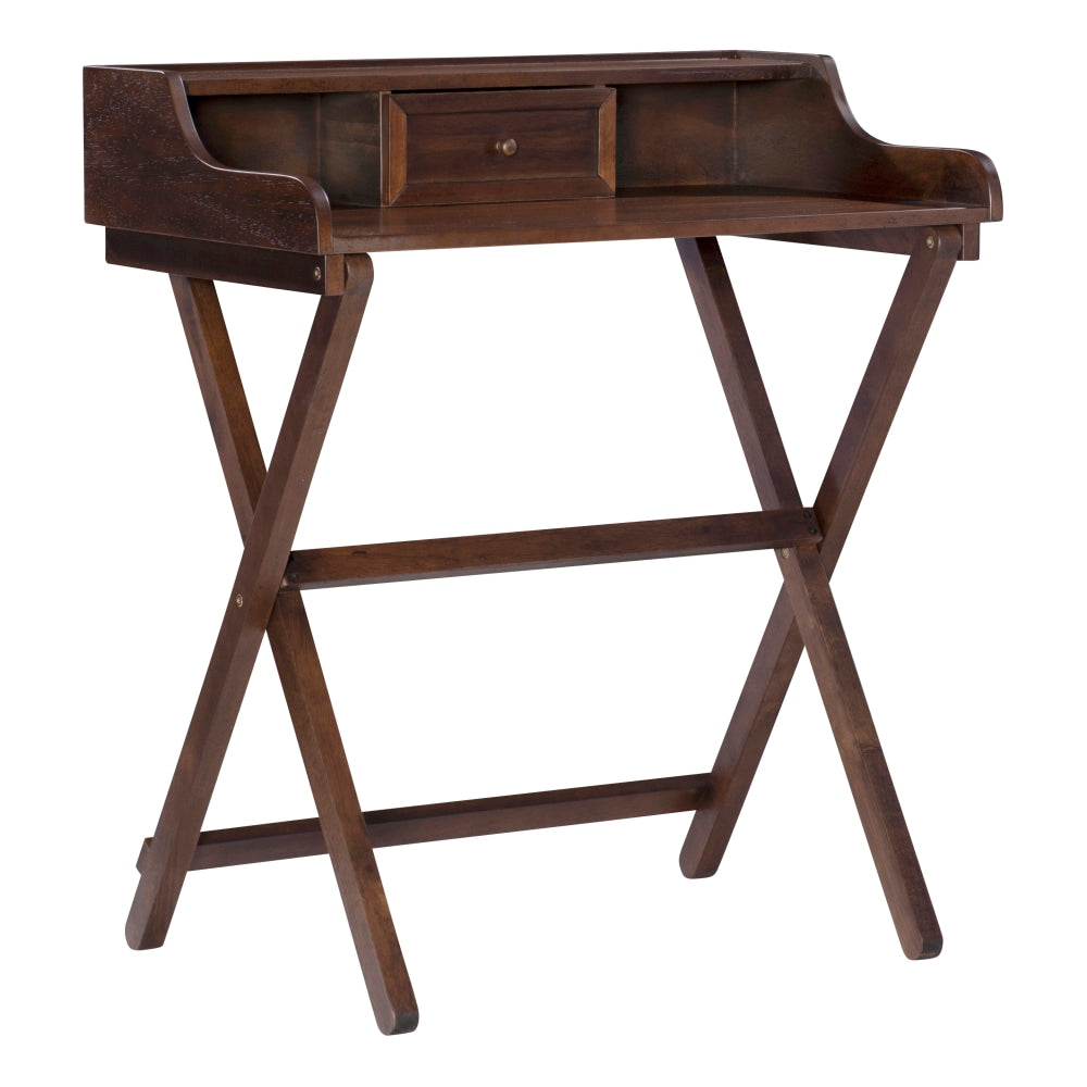 Linon Gage 30inW Folding Home Office Writing Desk, Walnut