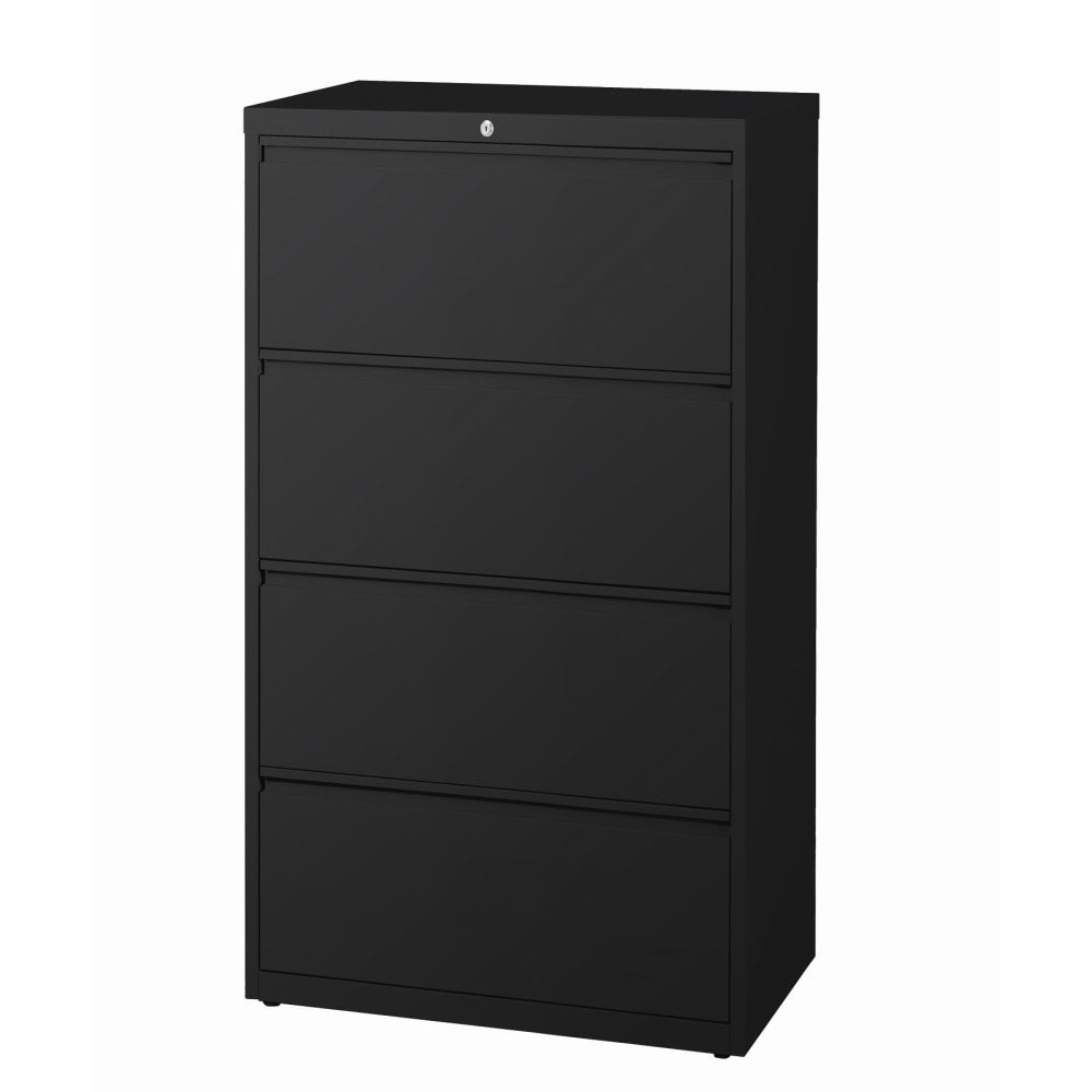 WorkPro 30inW x 18-5/8inD Lateral 4-Drawer File Cabinet, Black