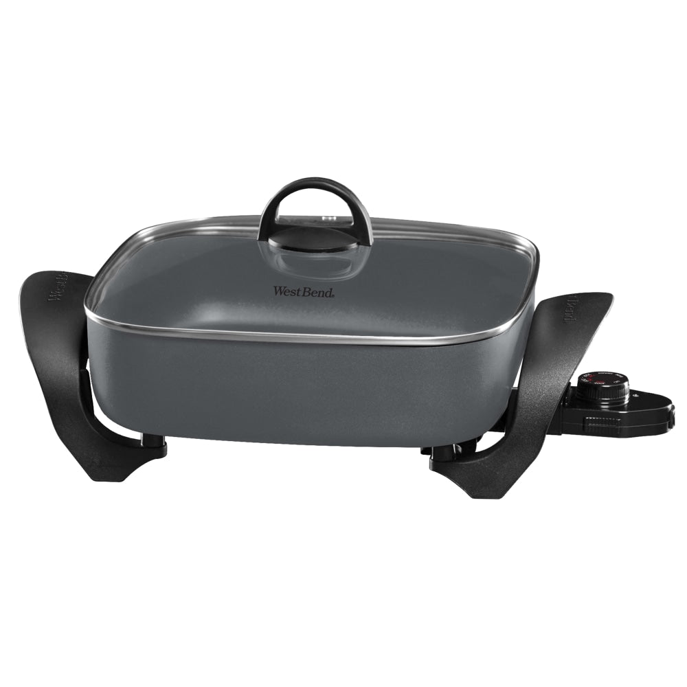 West Bend 12in Non-Stick Electric Skillet, Gray