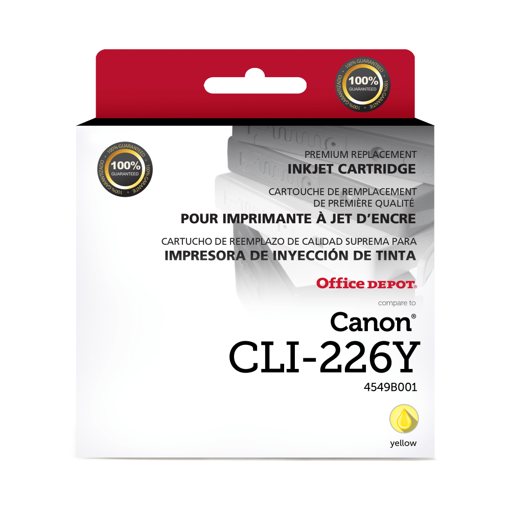 Office Depot Brand Remanufactured Color Ink Cartridge Replacement for Canon CLI-226, ODCLI226Y