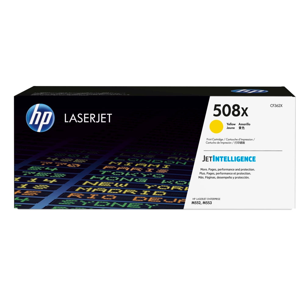 HP 508X Yellow High Yield Toner Cartridge, CF362X