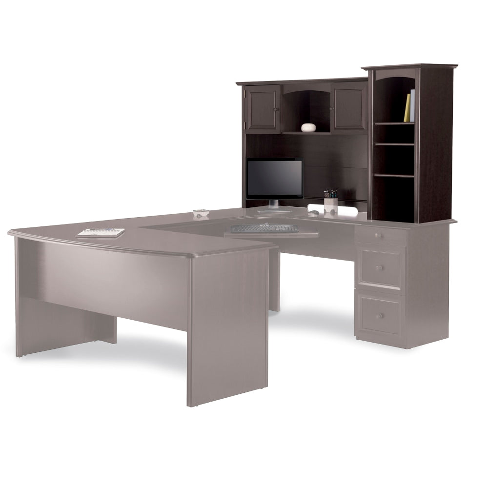 Realspace Broadstreet 65inW Hutch For U-Shaped Desk, Walnut