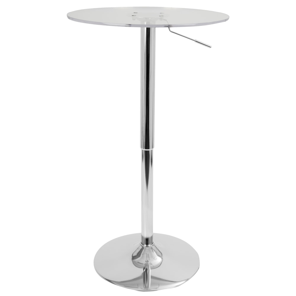 Lumisource Adjustable Table, Clear/Chrome