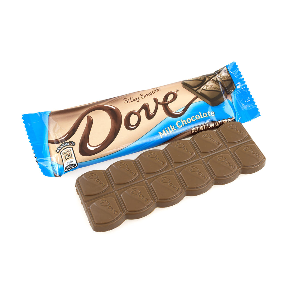 Dove Milk Chocolate Bars, 1.44 Oz, Box Of 18 Bars