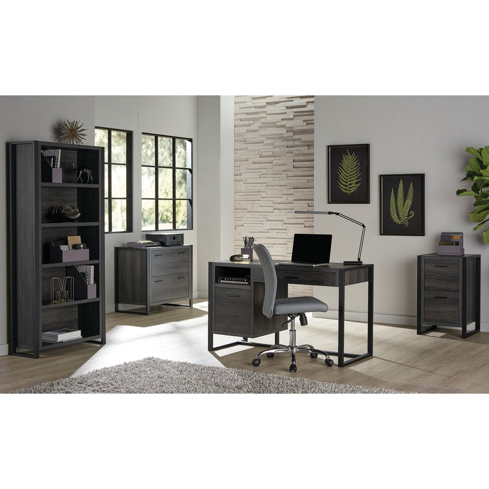 RealSpace DeJori 51inW Writing Desk, Charcoal