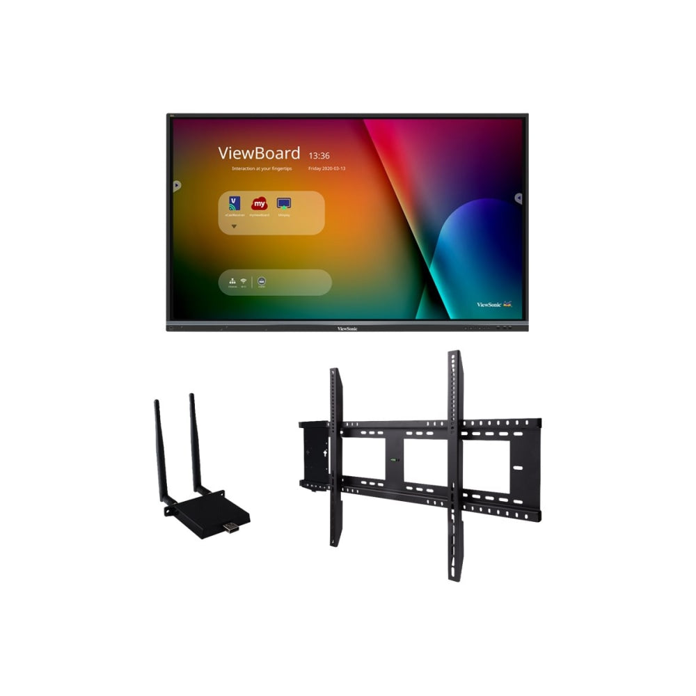 ViewSonic ViewBoard IFP8650-E1 Interactive Flat Panel Education Bundle with Wall Mount - 86in Diagonal Class LED-backlit LCD display - interactive - with touchscreen (multi touch) - 4K UHD (2160p) 3840 x 2160