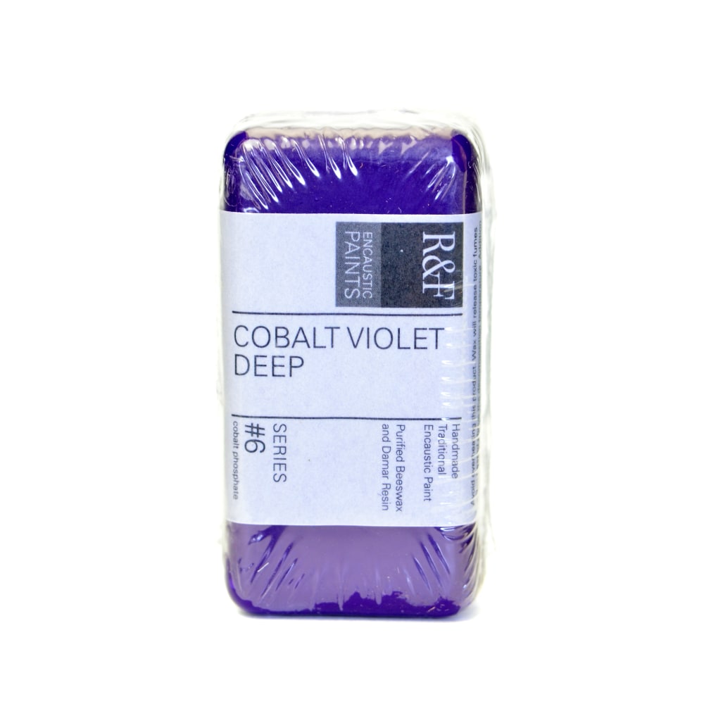 R & F Handmade Paints Encaustic Paint Cake, 40 mL, Cobalt Violet Deep