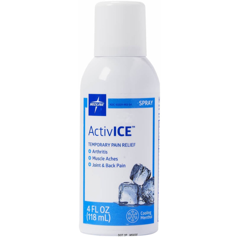 CURAD Medline ActivICE Topical Pain Reliever, Spray, 4 Oz